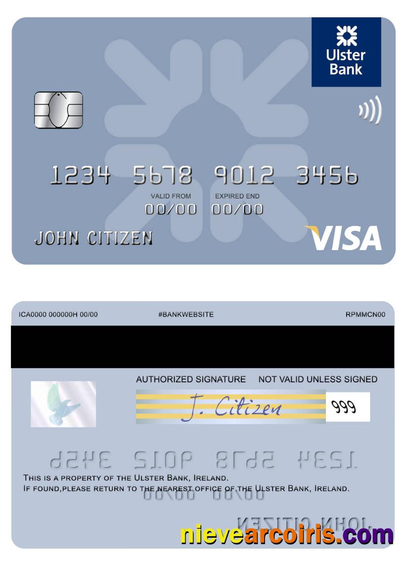 Ireland Ulster Bank Ireland visa card
